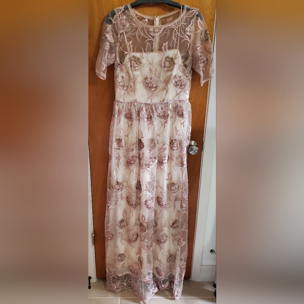 Adrianna Papell Embroidered Formal Dress  size 6